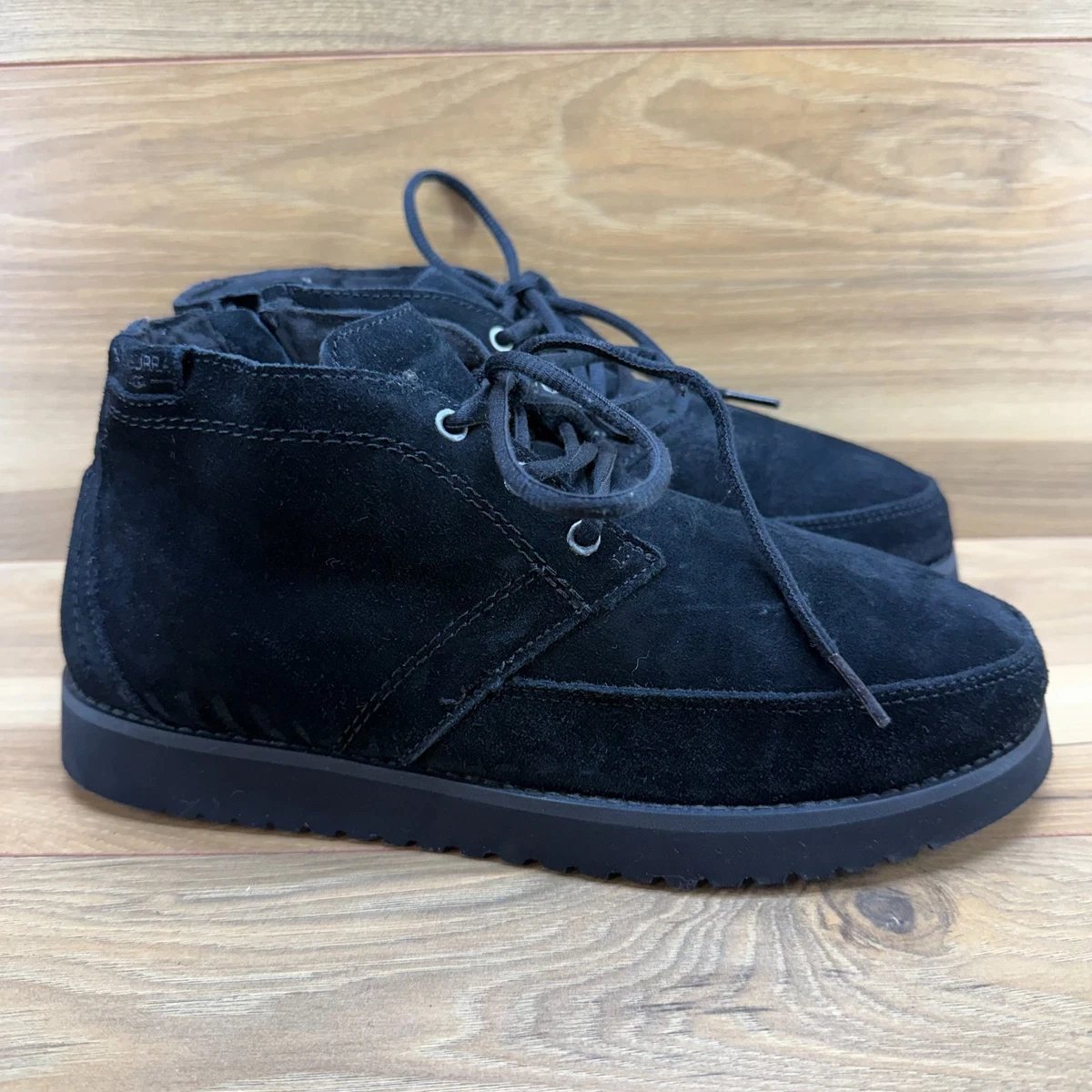 UGG Men\'s Chadon Leather Black Lace Up Boots with Side Zipper Sz 10 UGG Zip Black Boots for Men | eBay main image 4