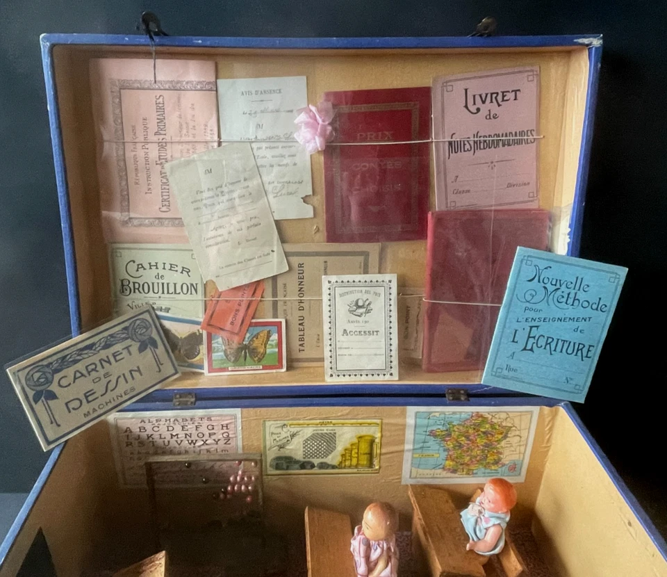 JOUET ANCIEN - MAISON D'ECOLE EN COFFRET BOIS - NK ATLAS PARIS - FRANCE 1920's - Photo 3/4