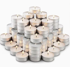 15 pcs Unscented Tea Lights Candles - 3.5 Hour Burn | White Multipack