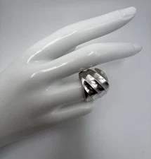 DAVID YURMAN Sterling Silver Cable Edge Saddle 18.8 MM Ring Size 7