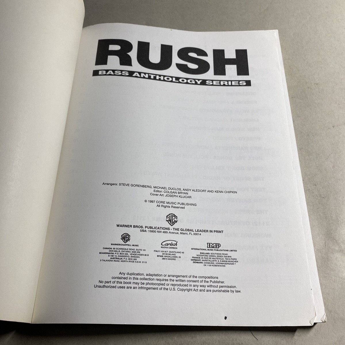 Classic Rush, Bass Anthology Series / FTH | eBay