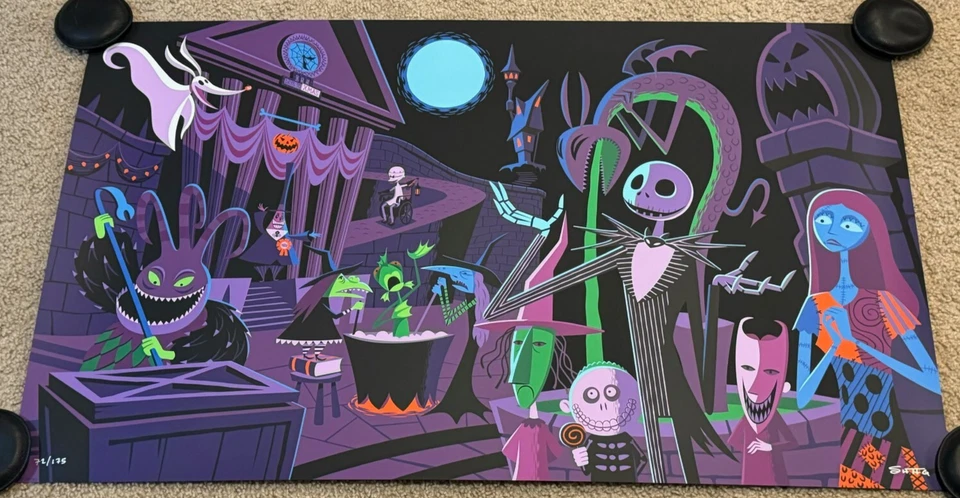 Póster de la película de Disney Josh Agle SHAG impresión artística Pesadilla antes de Navidad S/# 175 Foto 3 de 4