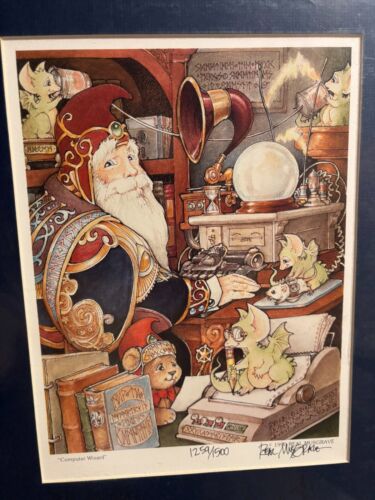 Pocket Dragons Real Musgrave LE1500 Signed Printed Matted Computer Wizard RARE M - Picture 2 of 7