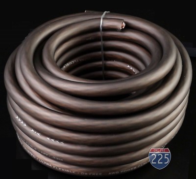 20ft. TRUE 4 Gauge AWG BLACK Power Ground Stranded 12V Volt Wire Car Audio Cable