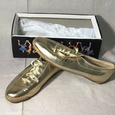 LA GEAR VINTAGE 1992 GOLD METALLIC SNEAKER LACE UP Sz 9 Wmns V4763