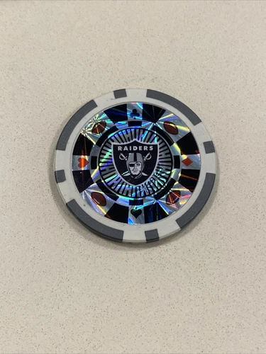 Las Vegas Raiders NFL Poker Chip Silver Collectors Edition Casino Style 11.5g