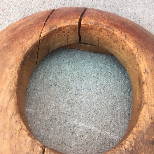 Antique Wooden Block Hat Brim Mold Millinery Form 14-3/4” x 13-5/8” Oval x 2” H - Picture 4 of 5
