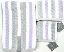 SOHO LOFT COTTON PURPLE LAVENDER,GRAY,WHITE STRIPES BATH,HAND,OR WASHCLOTH TOWEL