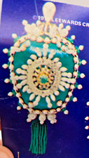 LeeWards JEWELED CLASSIC Green Sequin Bead Vintage Christmas Ornament Kit