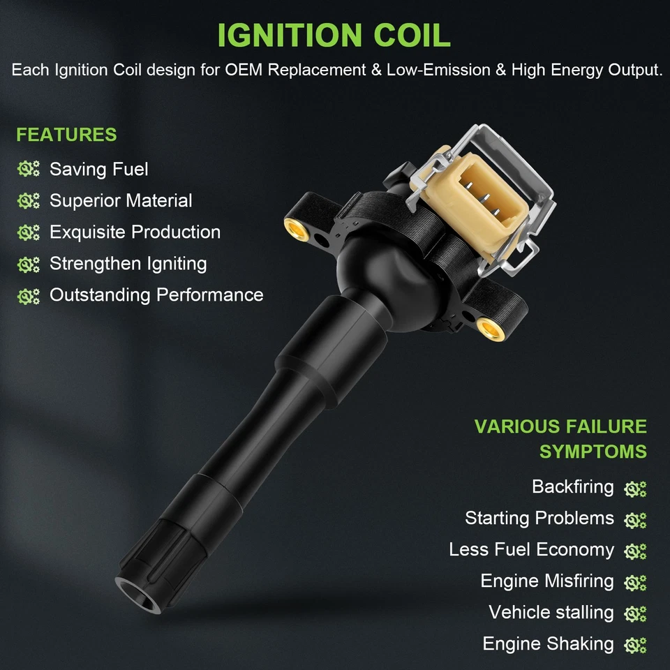 6 bobinas de encendido UF300 para BMW 530i 2001-2002 3,0 L L L6 Foto 3 de 4