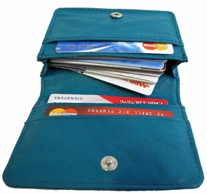 100% Genuine Leather 20 Credit Card ID Business Card Holder Unisex Pocket Wallet