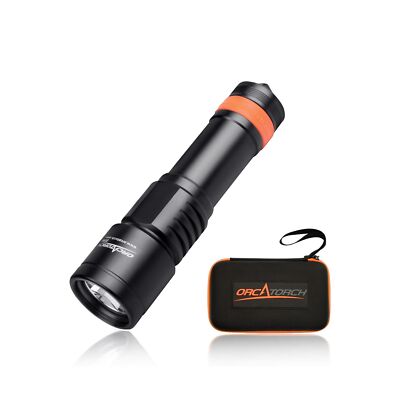 ORCATORCH D700 1700 Lumens Dive Light Torch Mechanical Head Twist ON/Off Prof...