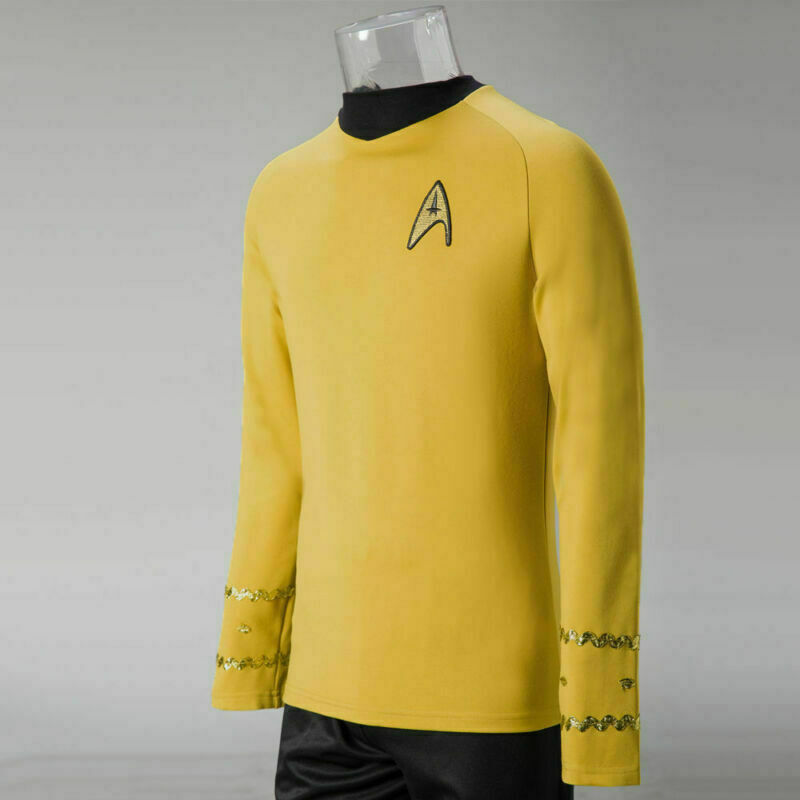 The Original Series Captain Kirk Gold Uniform Shirts TOS Mens Blue Red