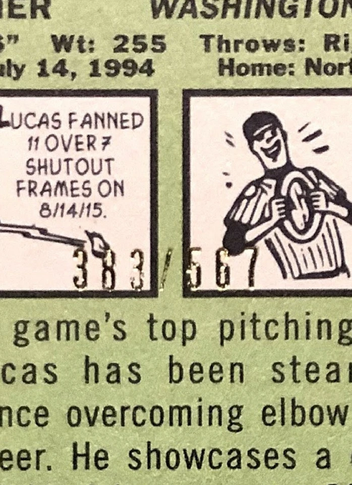 2016 Topps Heritage High Number Chrome Refractor #'d /567 Lucas Giolito Rookie - Image 3 of 4