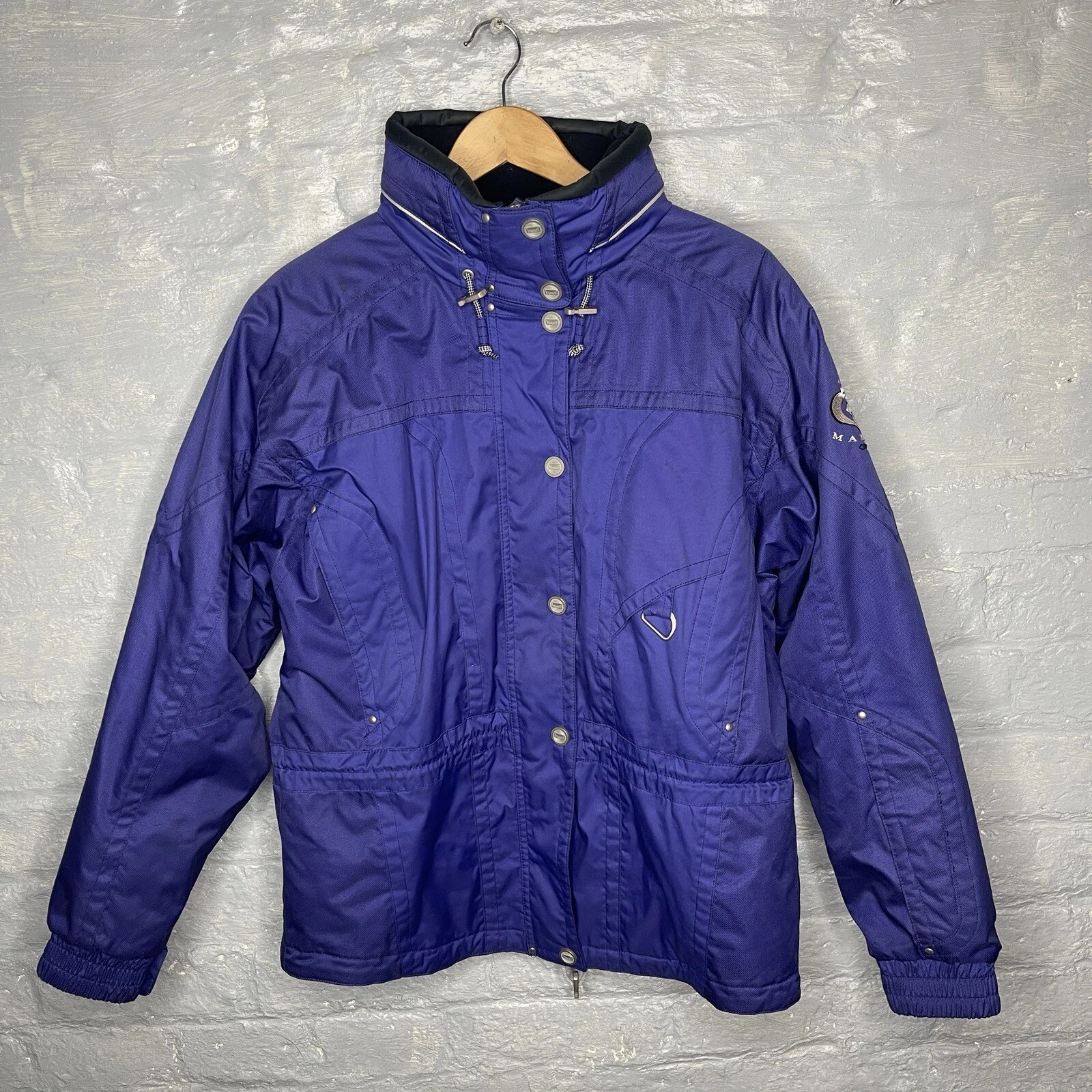 Vintage Marker Women's Purple Ski Snow Jacket Hooded - Size 12