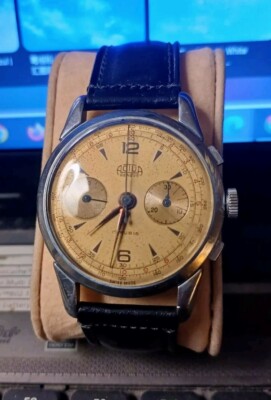 Vintage Herrenuhr Chronograph ACTUA 37mm Landeron Dial Original