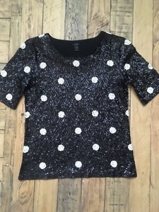 sequin polka dot top