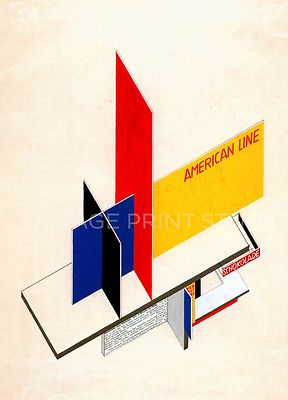 American Line 1924 Design for Kiosk Bauhaus Architecture Poster Print ...