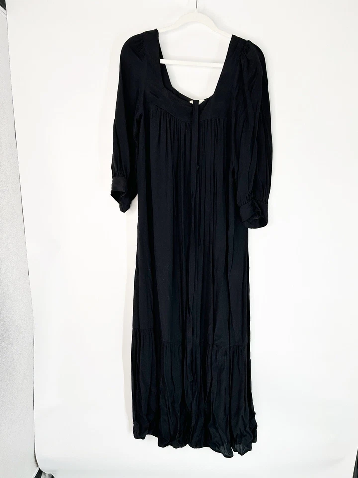 Vestido Christy Dawn Bianca Negro Talla XS Deadstock Tela Cinturón Foto 3 de 4