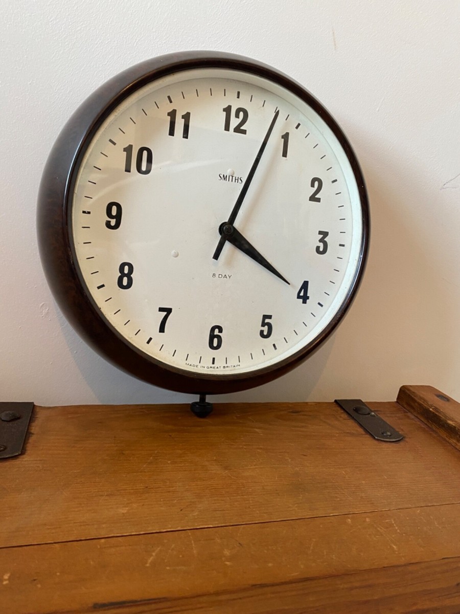 SMITHS Midcentury Vintage Industrial Bakelite Wall Clock ORIGINAL MOVEMENT