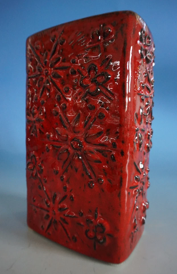 Vintage West Germany Design Keramik Vase Blumenvase rot 70er Pop Panton FM22-667 - Bild 2 von 4