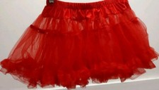 Red Tutu Skirt Tulle Girls xs Petite Waist 24 in ELASTIC STRETCH Be Wicked -
