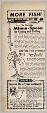 1947 Print Ad Minno-Spoon Fishing Lures,Fish Stringer Mill Run Prod.Cleveland,OH