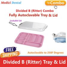 Dental Procedure Set-Up Trays Divided B Ritter , Autoclavable Tray  Lid Cover