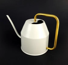 IKEA Vattenkrasse Watering Can Indoor & Outdoor Plants Light Gray Gold 6x10x4.5"