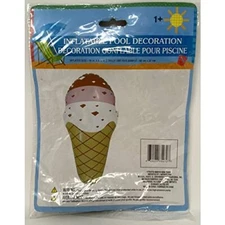 Inflatable Pool Decoration Toy ~ Ice Cream Cone ~ 19" x 8.5"
