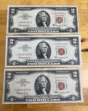  $2 Red Seal STAR Note Currency Old Estate Two Dollar Bill Rare 