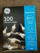 GE 100 Clear White Wire Mini Christmas String Light Miniature Wedding