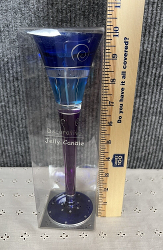 Decorative Jelly Candle NIB Hand Painted 10 " Tall Party Glass German/Austria? - Picture 2 of 6