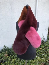 ECHO New York Faux Fur Colorblock Pull-Through Scarf NWT