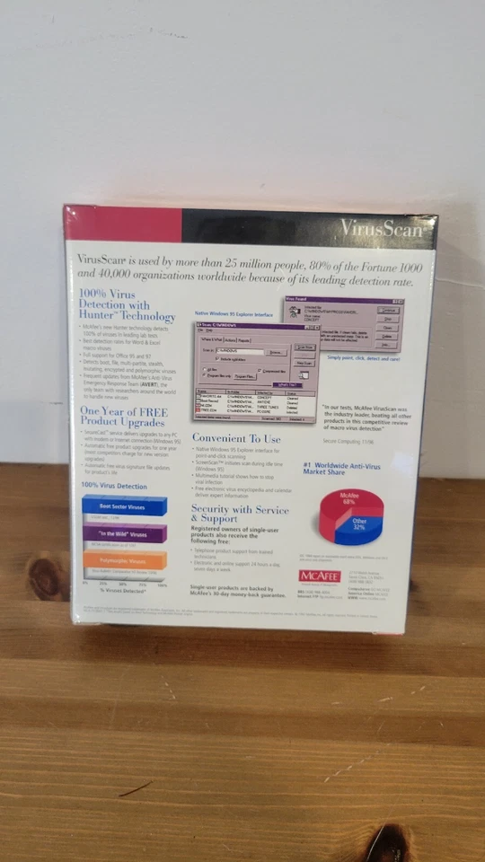 McAfee VirusScan for Win 95 / NT CD & 3.5" Disks Vers. 3.1x ~ New SEALED Vintage - Image 2 of 4