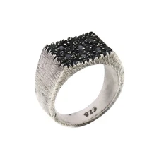 Natural Black Onyx Vintage  Ring 925 Sterling Silver Handmade Gemstone Jewelry