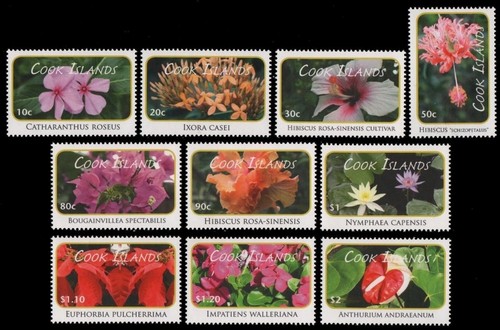 Cook-Inseln 2010 - Mi-Nr. 1642-1651 ** - MNH - Blumen / Flowers - 第 1/1 張圖片