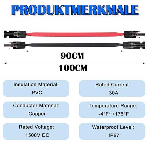 10AWG 6mm² Long Solar Cable Window Feed-Through Flexible Cable Stable Cable NEW - Picture 14 of 18