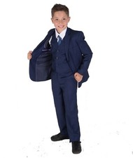 Boy Suit 5 Piece Wedding Suit Prom Page Boy Formal Suit Blue Black 2-12 Year