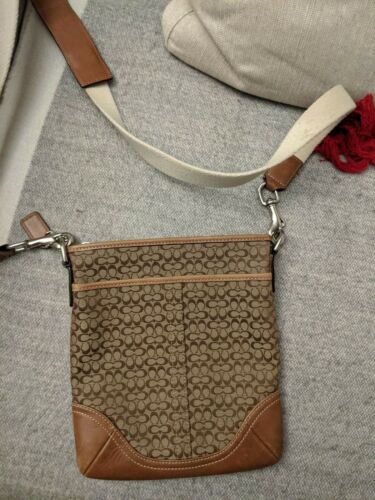 Coach Signature Crossbody Bag Purse Brown Signatur