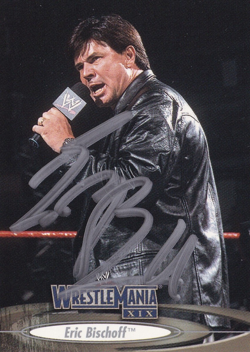Eric Bischoff Signed 2003 Fleer WWE Wrestlemania XIX Card #9 WCW