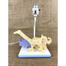 Carters Nursery Lamp Yoko Ono Lennon Giraffe Elephant Rhinoceros Signed