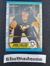 1989 O-Pee-Chee OPC John Cullen Hockey Card Pittsburgh Penguins #145 Rookie RC. rookie card picture