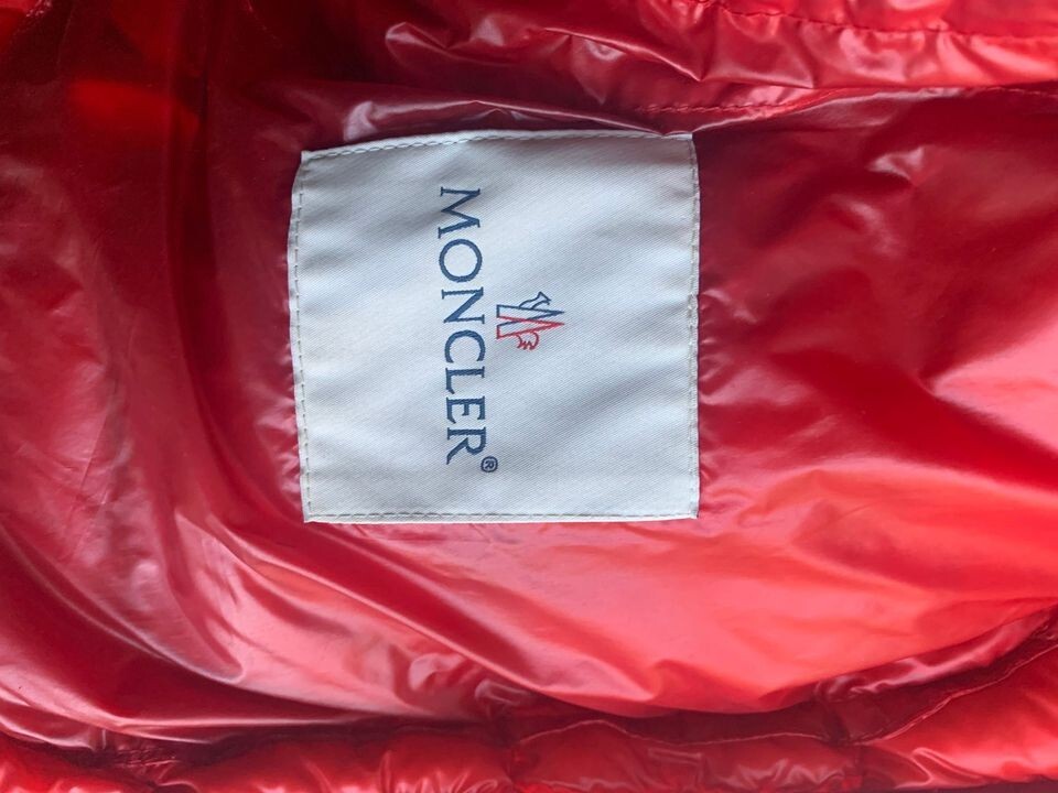 Red Moncler Acorus Short Down Jacket, Size Medium | eBay