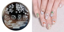 Nail Art Stamping Plates Image Plate Decoration Kitty Cat Lucky Maneki-neko He23