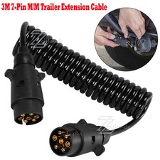 3 METER SPIRALKABEL 7 POLIG ANHANGER VERLANGERUNGSKABEL MIT MANNLICH STECKER