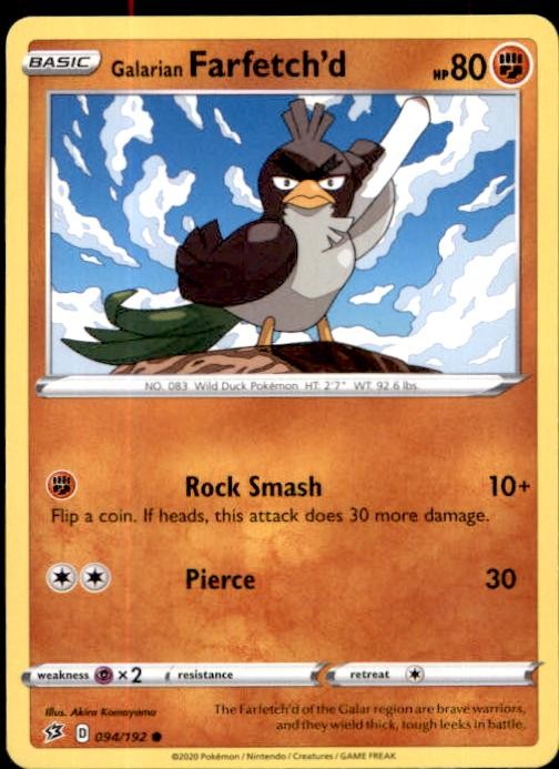 Galarian Farfetch'd 094/192 Common Rebel Clash NM