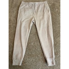 Abercrombie Fitch Mens Soft AF Joggers XL Tan Herringbone Fleece Sweatpants