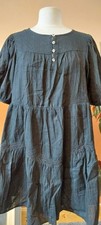 ex M&S black cotton short dress size 14 sale 