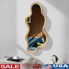Irregular Wooden Frame Wall Mirror High Quality Reflective Glass Living Room New